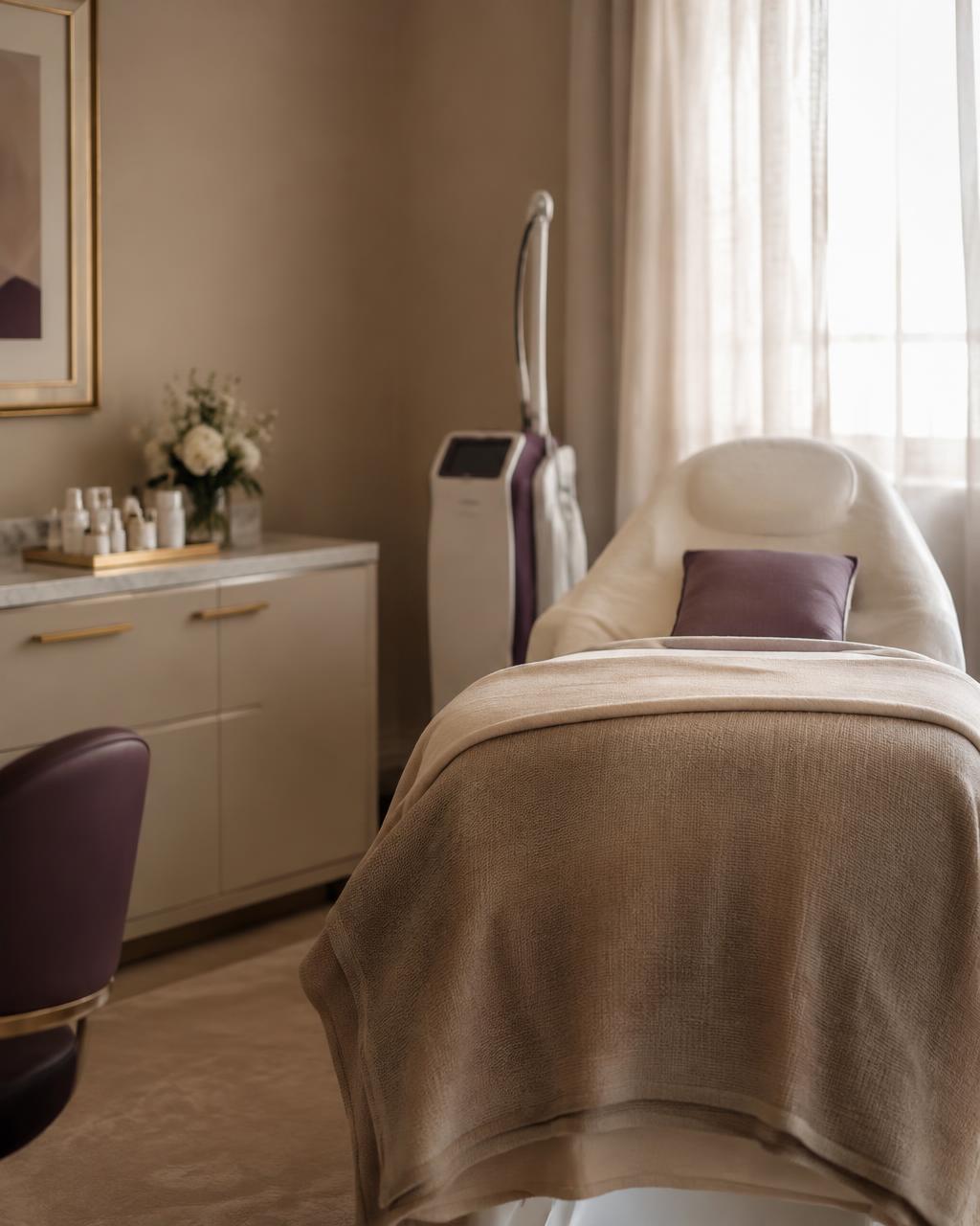 A calm Signetté treatment room prepared for a private consultation